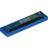 Tile 1 × 4 with 'WORLD GRAND PRIX' Print Blau