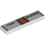 Tile 1 × 4 with 'CIAO' and 'McQUEEN' Print Weiß