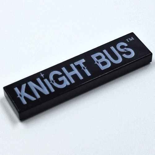 Tile 1 × 4 with 'KNIGHT BUS' Print Black
