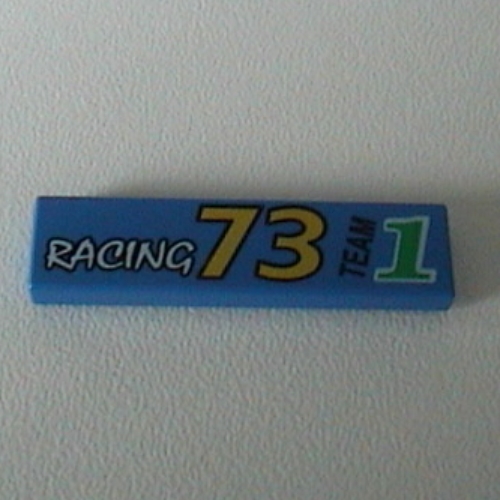 Tile 1 × 4 with Racing 73 Team 1 Print Blau
