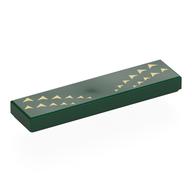 Tile 1 × 4 with Bright Light Yellow Triangles in 4 Rows print Dark Green