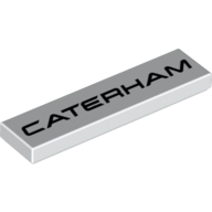 Tile 1 × 4 with Black 'CATERHAM' Print in Weiß
