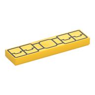 Tile 1 × 4 with Black Utility Belt Pattern Yellow