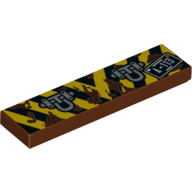 Tile 1 × 4 with Bumper numberplate A-113 print Reddish Brown