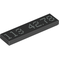 Tile 1 × 4 with White Digital Format '113' and '42.78' (Lap Time) Print Black