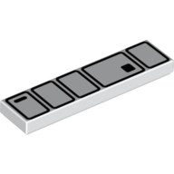 Tile 1 × 4 with Utility Belt Print (Stormtrooper) White