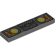 Tile 1 × 4 with Headlights, Grill print Dunkelblaugrau