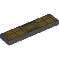 Tile 1 × 4 with Batman Utility Belt print Black