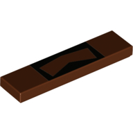 Tile 1 × 4 with Beard and Mustache Circular print Reddish Brown