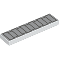 Tile 1 × 4 with Light Bluish Grey Rectangles print Weiß