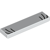 Tile 1 × 4 with Black Lines, Whiskers, Eyelashes print White