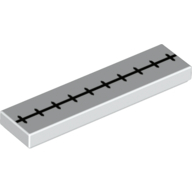 Tile 1 × 4 with Black Line, Small Plus print White