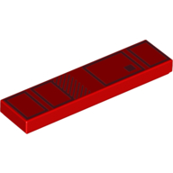 Tile 1 × 4 with Black Squares print Red