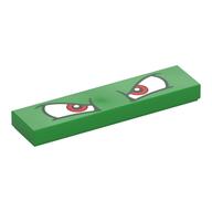 Tile 1 × 4 with Red Eyes (Bowser) Print in Bright Green