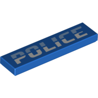 Tile 1 × 4 with 'POLICE' Print Blue