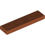 Tile 1 × 4 with Wooden Board print Dark Orange
