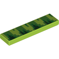 Tile 1 × 4 with Green Pixelated Greenery print Limette