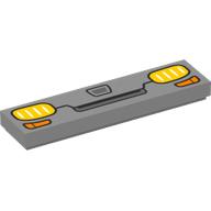 Tile 1 × 4 with Car Front, Yellow Headlights print Light Bluish Gray