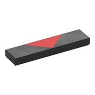 Tile 1 × 4 with Red Triangle print Schwarz