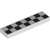 Tile 1 × 4 with Black Squares print White