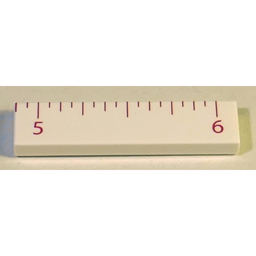 Tile 1 × 4 with Ruler INCH 5 - 6 Pattern White