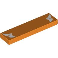 Tile 1 × 4 with White Markings print Orange