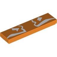 Tile 1 × 4 with White Markings print Orange