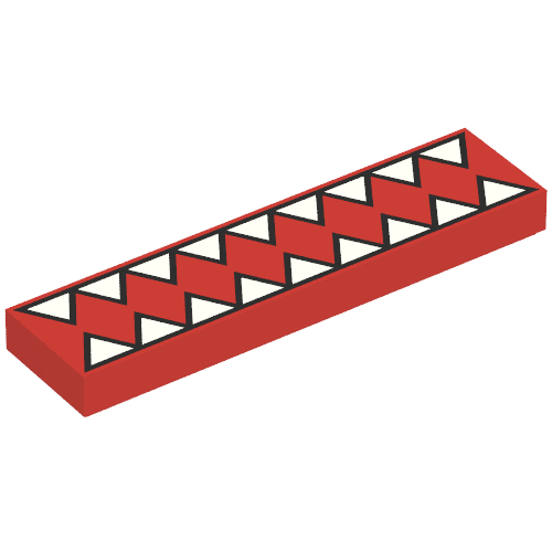 Tile 1 × 4 with White Triangles Print (Venom) Red