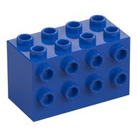 Stein speziell 2 × 4 × 2 mit Noppen seitlich Blau