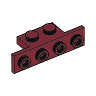 Bracket 1 × 2 - 1 × 4 [Square Corners] Dark Red
