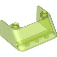 Windscreen 3 × 4 × 1 1/3 with 2 Studs on Top Trans-Bright Green