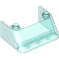 Windscreen 3 × 4 × 1 1/3 with 2 Studs on Top Trans-Light Blue