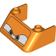 Windscreen 3 × 4 × 1 1/3 with 2 Studs on Top with Blue Eyes on White Background Print (Grem) Orange
