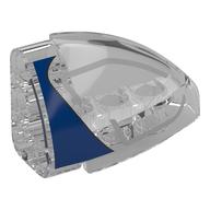 Technic Panel Round Corner 5 × 3 × 2 Left with Blue/Dark Bluish Grey Headlight print Trans-Clear