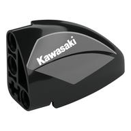 Technic Panel Round Corner 5 × 3 × 2 Left with 'Kawasaki' print Black