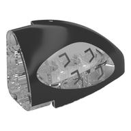 Technic Panel Round Corner 5 × 3 × 2 Left with Black headlight print Trans-Clear