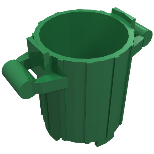 Trash Can with 2 Cover Holders Green