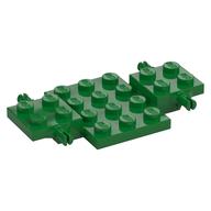 Vehicle Base 4 × 7 × 2/3 with 3 × 4 Recessed, Wheel Pins Grün