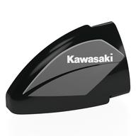 Technic Panel Round Corner 5 × 3 × 2 Right with 'Kawasaki' print Black