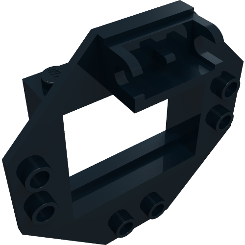 Hinge Window Frame 1 × 4 × 3 with Octagonal Panel Schwarz