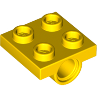 Plate Special 2 × 2 with 1 Pin Hole [Split Underside Ribs] Yellow