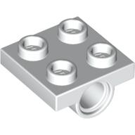 Plate Special 2 × 2 with 1 Pin Hole [Split Underside Ribs] White