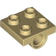 Plate Special 2 × 2 with 1 Pin Hole [Split Underside Ribs] Tan