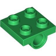 Plate Special 2 × 2 with 1 Pin Hole [Split Underside Ribs] Green