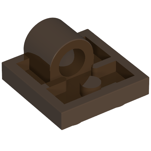 Plate Special 2 × 2 with 1 Pin Hole [Split Underside Ribs] Brown