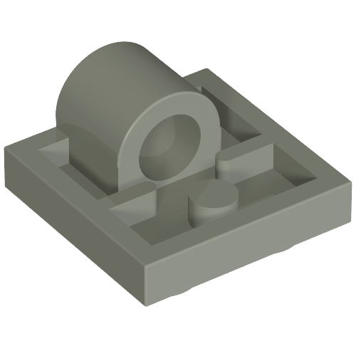 Plate Special 2 × 2 with 1 Pin Hole [Split Underside Ribs] Hellgrau