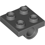 Plate Special 2 × 2 with 1 Pin Hole [Split Underside Ribs] Dark Bluish Gray