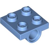 Plate Special 2 × 2 with 1 Pin Hole [Split Underside Ribs] Mittelblau