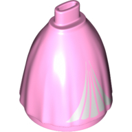 Minidoll Skirt Full, No Hips or Feet with 5 Section White Inset Print (Ariel) Bright Pink