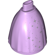 Minidoll Skirt Full, No Hips or Feet with Silver Stars print Lavender
